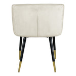Louise Velvet Upholstered Dining Chair in Cream