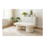 Luka Boucle Fabric Upholstered Bench in Cream