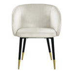 Louise Velvet Upholstered Dining Chair in Cream