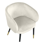 Louise Velvet Upholstered Dining Chair in Cream
