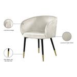 Louise Velvet Upholstered Dining Chair in Cream