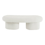 Luka Boucle Fabric Upholstered Bench in Cream