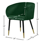 Louise Velvet Upholstered Dining Chair in Green