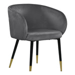 Louise Velvet Upholstered Dining Chair in Grey