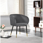 Louise Velvet Upholstered Dining Chair in Grey