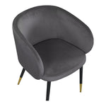 Louise Velvet Upholstered Dining Chair in Grey