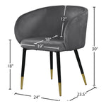 Louise Velvet Upholstered Dining Chair in Grey