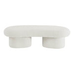 Luka Boucle Fabric Upholstered Bench in Cream