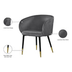 Louise Velvet Upholstered Dining Chair in Grey