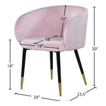 Louise Velvet Upholstered Dining Chair in Pink
