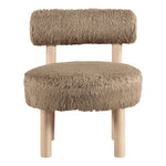 Ambre Vegan Shearling Fabric Upholstered Accent Chair in Tan