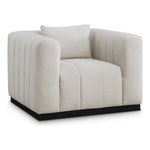 Lucia Linen Textured Fabric Upholstered Chair in Beige