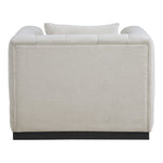 Lucia Linen Textured Fabric Upholstered Chair in Beige