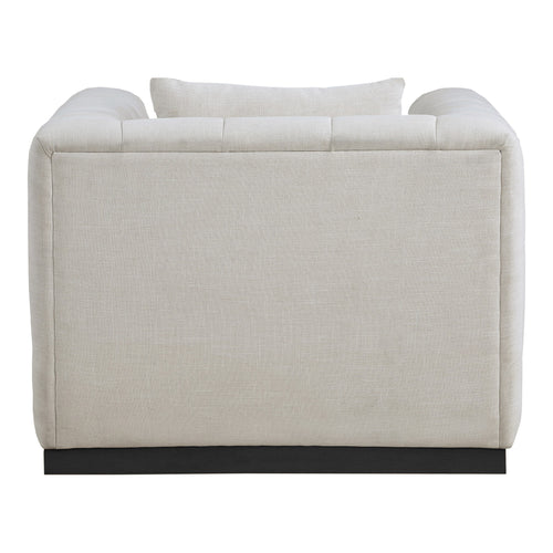 Lucia Linen Textured Fabric Upholstered Chair in Beige