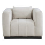 Lucia Linen Textured Fabric Upholstered Chair in Beige