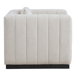 Lucia Linen Textured Fabric Upholstered Chair in Beige