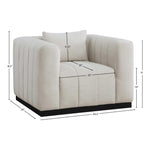 Lucia Linen Textured Fabric Upholstered Chair in Beige