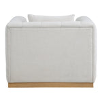 Lucia Linen Textured Fabric Upholstered Chair in Cream