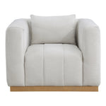 Lucia Linen Textured Fabric Upholstered Chair in Cream