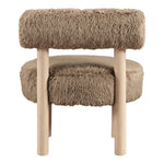 Ambre Vegan Shearling Fabric Upholstered Accent Chair in Tan