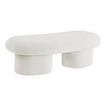 Luka Boucle Fabric Upholstered Bench in Cream
