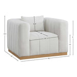 Lucia Linen Textured Fabric Upholstered Chair in Cream