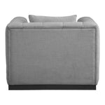 Lucia Linen Textured Fabric Upholstered Chair in Grey