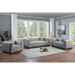 Lucia Linen Textured Fabric Upholstered Chair in Grey