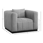 Lucia Linen Textured Fabric Upholstered Chair in Grey