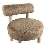 Ambre Vegan Shearling Fabric Upholstered Accent Chair in Tan