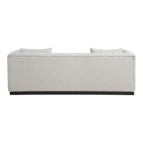 Lucia 90.5" Linen Textured Fabric Upholstered Sofa in Beige