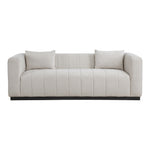 Lucia 90.5" Linen Textured Fabric Upholstered Sofa in Beige