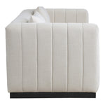 Lucia 90.5" Linen Textured Fabric Upholstered Sofa in Beige