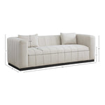 Lucia 90.5" Linen Textured Fabric Upholstered Sofa in Beige