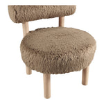 Ambre Vegan Shearling Fabric Upholstered Accent Chair in Tan