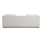 Lucia 90.5" Linen Textured Fabric Upholstered Sofa in Cream