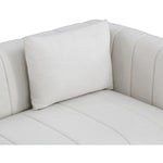 Lucia 90.5" Linen Textured Fabric Upholstered Sofa in Cream