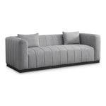 Lucia 90.5" Linen Textured Fabric Upholstered Sofa in Grey