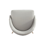 Gracie Vegan Leather Metal Dining Chair in Stone Gray and Gold