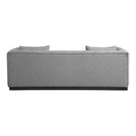 Lucia 90.5" Linen Textured Fabric Upholstered Sofa in Grey