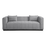 Lucia 90.5" Linen Textured Fabric Upholstered Sofa in Grey