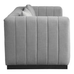 Lucia 90.5" Linen Textured Fabric Upholstered Sofa in Grey