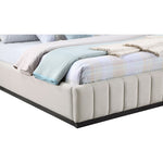 Lucia Linen Textured Fabric Upholstered King Bed in Beige