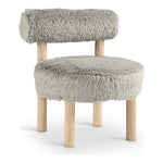 Ambre Vegan Shearling Fabric Upholstered Accent Chair in Taupe