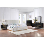Lucia Linen Textured Fabric Upholstered King Bed in Cream