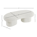 Luka Boucle Fabric Upholstered Bench in Cream