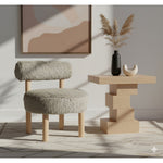 Ambre Vegan Shearling Fabric Upholstered Accent Chair in Taupe