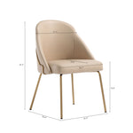 Gracie Vegan Leather Metal Dining Chair in Tan and Gold