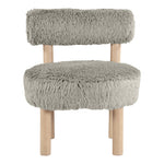 Ambre Vegan Shearling Fabric Upholstered Accent Chair in Taupe
