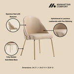 Gracie Vegan Leather Metal Dining Chair in Tan and Gold
